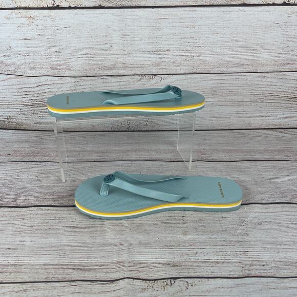Tory Burch Mini Minnie Womens Sz 8M Flip Flop Sandals Gray Mist Smoke Blue - Picture 2 of 9